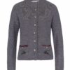 Trachten Strickjacke grau rot Carina 003599