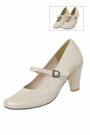 Pumps champagner mit Riemchen Clara 003869