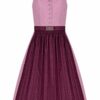 Midi Dirndl 65cm altrosa beere gemustert Melina 009203 - limitiert
