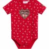 Baby Body rot mit Hirschprint Prinzessin 011401