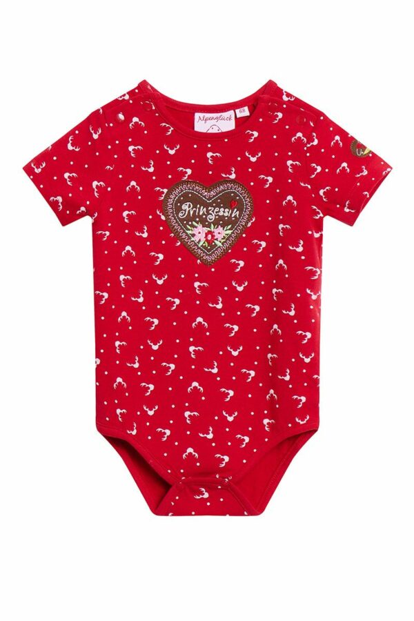 Baby Body rot mit Hirschprint Prinzessin 011401