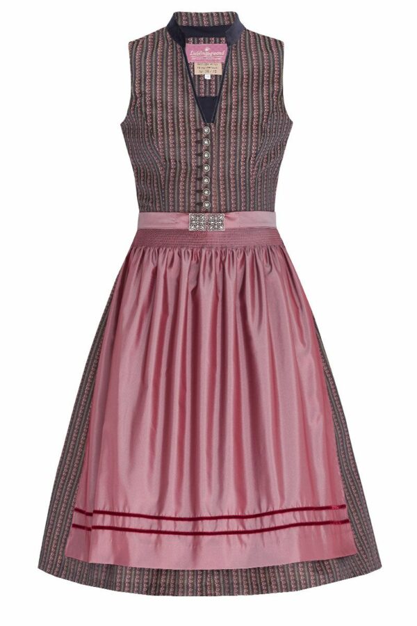 Midi Dirndl 65cm anthrazit altrosa Clara 006395 - limitiert