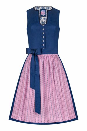 Mini Dirndl 60 cm dunkelblau rosa Emilia 007361