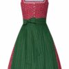 Mini Dirndl 60 cm rot grün Laureen 009197