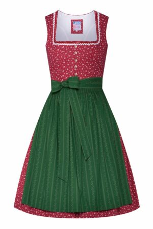 Mini Dirndl 60 cm rot grün Laureen 009197