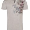 Trachtenshirt taupe mit Aufdruck und Stickerei Felix 006563