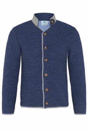 Kinder Strickjacke blau meliert grau 005103