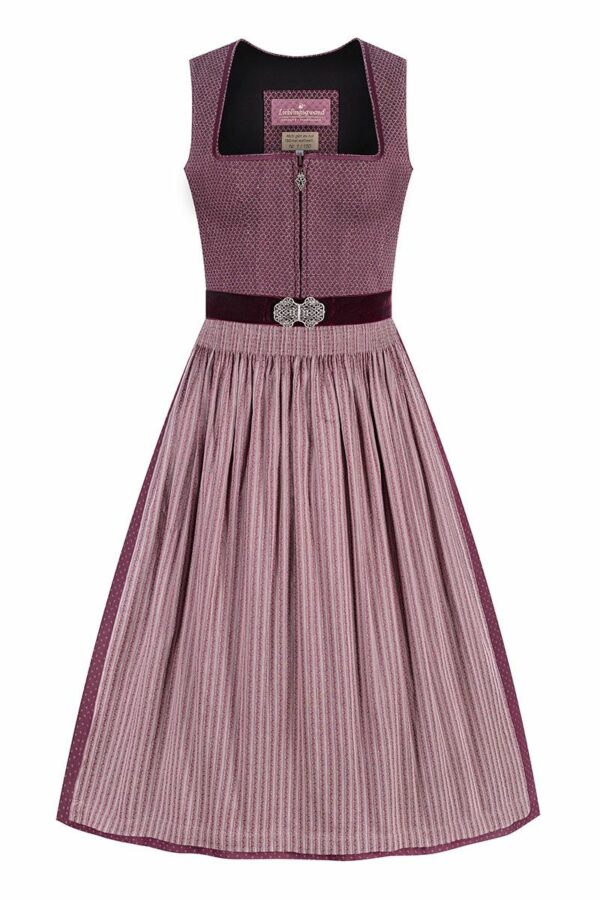 Dirndl lang 80 cm aubergine Stretch Loni 011739 - limitiert