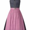 Midi Dirndl 65 cm anthrazit altrosa Stretch Viola 008846 - limitiert