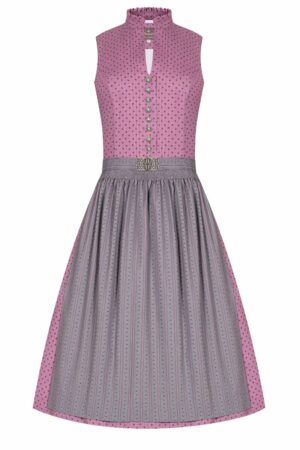 Midi Dirndl 65cm altrosa grau gemustert Annalena 007349