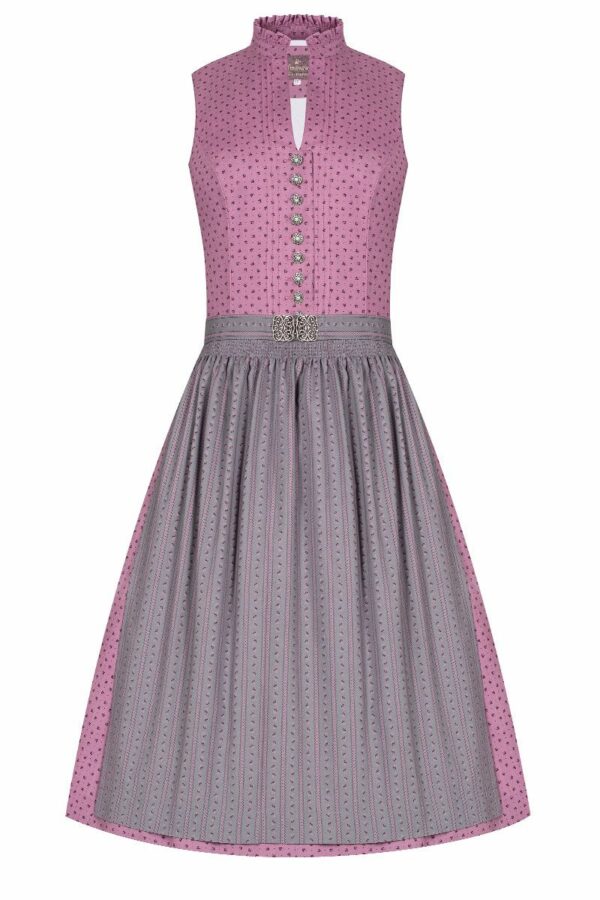 Midi Dirndl 65cm altrosa grau gemustert Annalena 007349