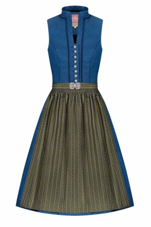 Midi Dirndl 65cm blau oliv Magda 004383 - limitiert