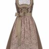 Midi Dirndl 65cm braun taupe Romana 004752