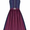 Midi Dirndl 65cm dunkelblau pflaume Rosi 006394 - limitiert