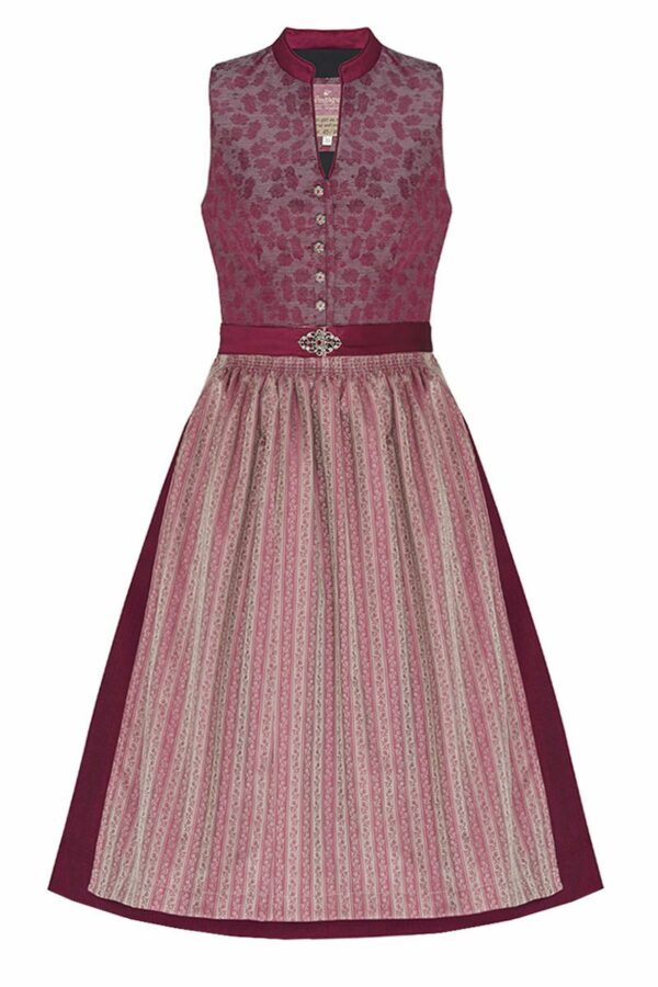 Midi Dirndl 70cm bordeaux silber Viola 006892 - limitiert