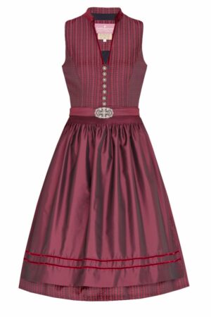 Midi Dirndl 65cm schwarz bordeaux Clara 006396 - limitiert