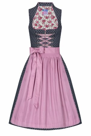 Mini Dirndl 60cm anthrazit altrosa Nicol 004679