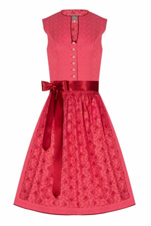 Mini Dirndl 60cm koralle rot gemustert Marlene 007378