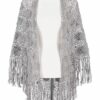 Poncho grau handgehäkelt 009928
