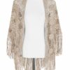 Poncho taupe handgehäkelt 009927