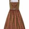 Midi Dirndl 70 cm oliv geblümt koralle Katrin 003740 - limitiert