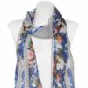 Trachtentuch 55x185 cm dunkelblau hellgrau Rosenvogel 009634
