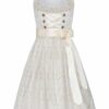 Brautdirndl midi 70er creme mit Spitzenschürze Penka 005679