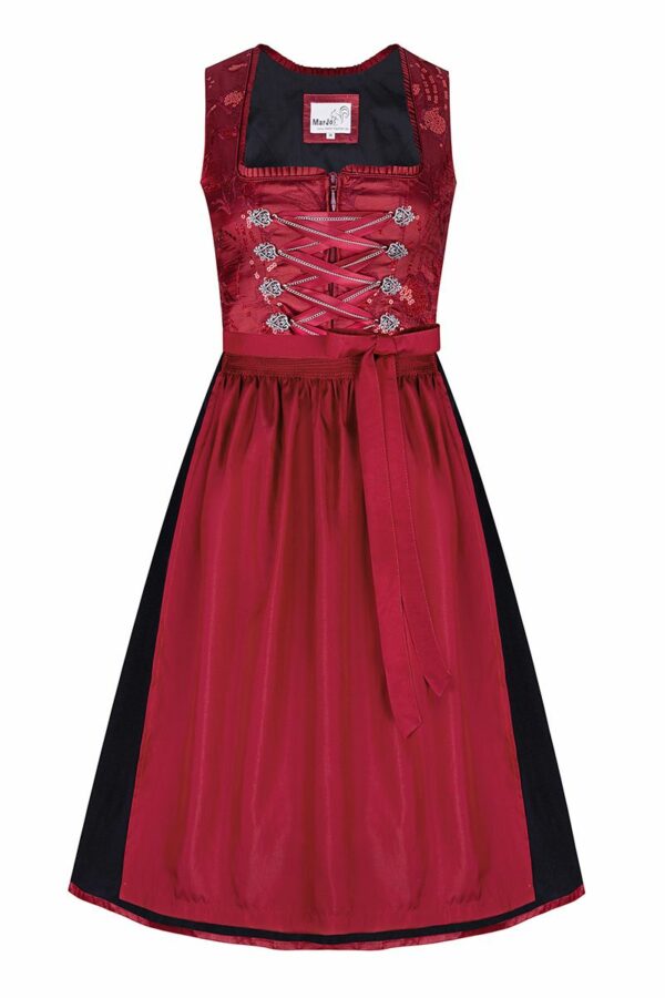 Midi Dirndl 70 cm rot mit Pailletten Melanie 010680