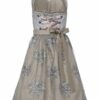 Midi Dirndl 65cm silber gemustert taupe Edora 003806