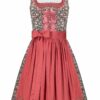 Mini Dirndl 55cm schwarz geblümt koralle Tina 002795