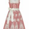 Mini Dirndl 60cm altrosa gepunktet creme Dagna 006175