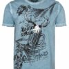 Trachtenshirt kurzarm hellblau 'Hopfen & Malz' 007626