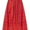 Dirndlschürze lang 90 cm koralle orange gemustert Karin 007407