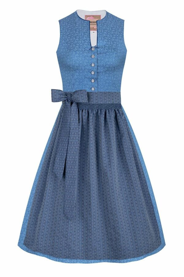 Midi Dirndl 65 cm hellblau geblümt Venora 009974