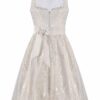 Hochzeitsdirndl midi 65 cm creme Charlotte 001632