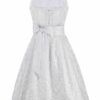 Hochzeitsdirndl midi 70cm weiß Clara 001635