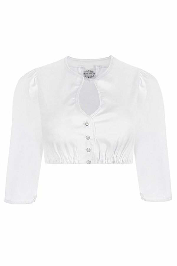 Dirndlbluse weiß mit Perle 011716