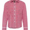 Kinder Trachtenbluse langarm rot karo 007150