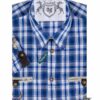 Trachtenhemd kurzarm dunkelblau kariert regular fit 111959