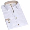 Trachtenhemd langarm weiß braun Stretch 011929 - slim fit