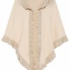 Poncho creme mit Rüschenkragen 009650