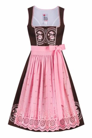 Mini Dirndl 60 cm braun rosa Sabrina 012131