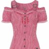 Trachtenbluse kurzarm rot kariert Galanta 004580
