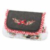 Dirndltasche weiß bedruckt-anthrazit Doris 103020