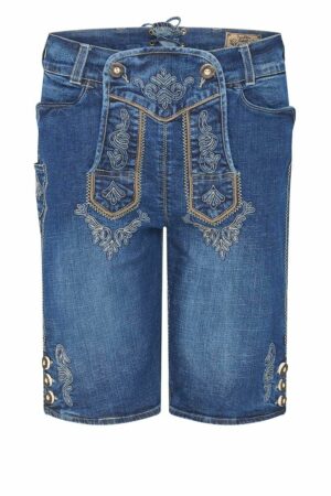 Trachtenjeans kurz blau Bermuda Robert 001796