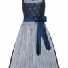 Midi Dirndl 70cm dunkelblau silber Silvia 003278