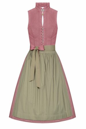 Midi Dirndl 65cm rosenholz oliv Vroni 004345