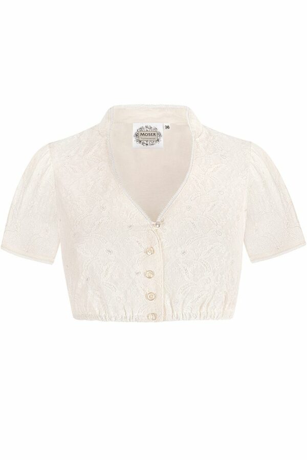 Dirndlbluse Spitze creme Stretch 011709