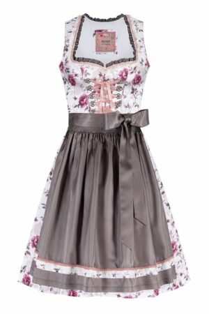 Mini Dirndl 60 cm creme geblümt grau Noemie 007305