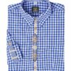 Trachtenbluse langarm blau kariert 132632